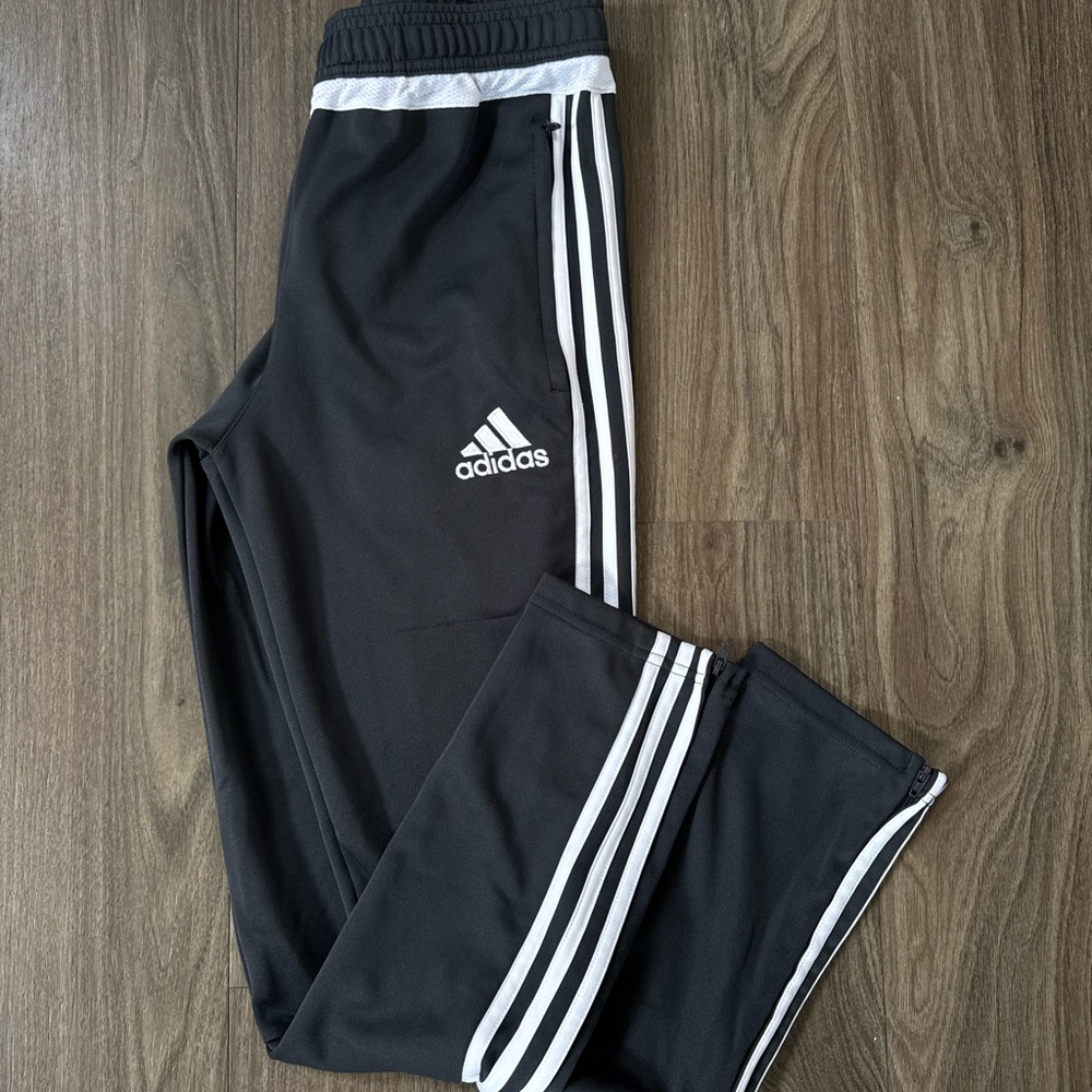 adidas Black Joggers with White 3-Stripes